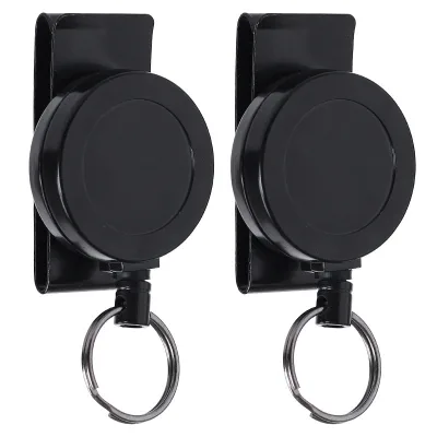 New Design Outdoor 360 Degree Black Rotatable Buckle Black Retractable Carabiner