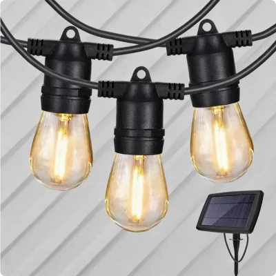 YN Starlight G50 Globe Ferry String Lights 5M 10 LED Bulbs Plastic Black Warm White IP44 Waterproof CE Certified Dimmable