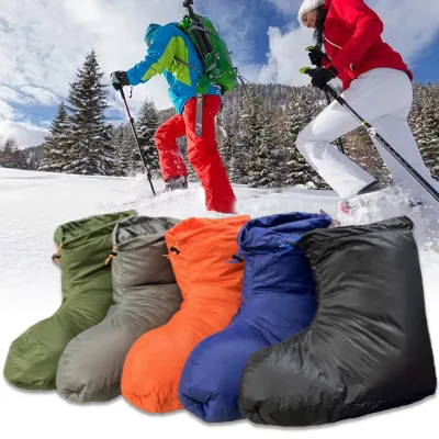 Down Slippers Ultra-Soft Thermal Booties for Camping Insulated Sleeping Bag Socks Lightweight Comfort for Outdoor Adventures