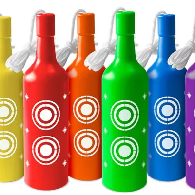 6 Pack Plastic Bottles Shooting Target, with Rope for Firearm Target Practice
