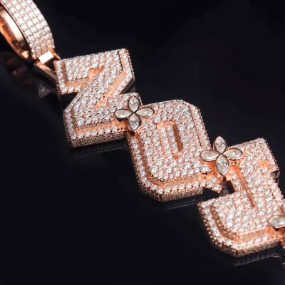 Custom Name Luxury Letters Silver And Moissanite Solid  Charm Pendant For   Men Women Daily Wear
