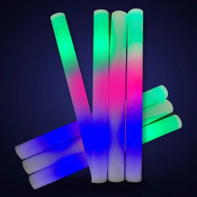 Colorful LED Foam Glow Sticks Red Blue Green 3 Modes Hand Shape Battery Powered Outdoor Graduation Ramadan Thanksgiving
