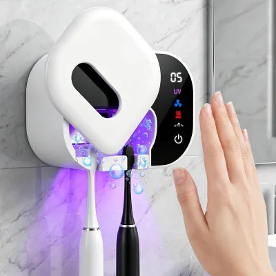 Touchless Smart Toothbrush Sanitizer Induction Switch UV Sterilizer with Fan Dry Multi-function Case for Razor Single Double Use