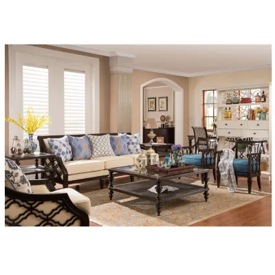 Hot Selling American Modern Fabric Sofa 123 Combination Italian European Sofa Set Villa SofaWA364