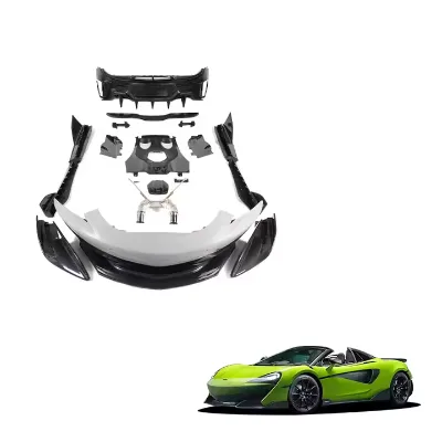 For McLaren 540/570S Bodykit Upgrade 600LT Front Bumper Rear Bumper Side Skirt Rear Wing Engine Cover Exhaust Hood