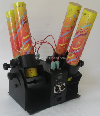 Single Electric Launcher DMX 512 Confetti & Streamer Four Shots Metal Material