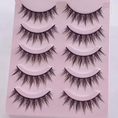 5 Pair Manga Lashes Little Devil Anime Cosplay Natural Wispy Fairy Cross Lashes Korean Japanese Eyelash Extensions Makeup Tool