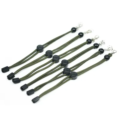 Adjustable Short Hand Wrist Strap Custom Durable Rope Tool Lanyard with Hook for Diving Flashlight Fishing Made of Polyester