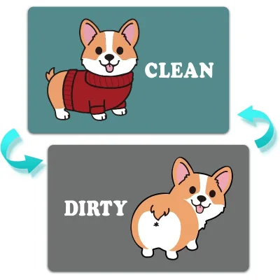 Funny Dishwasher Sign Clean Dirty Magnet for Dishwasher Green and Gray Reversible Dishwashers Magnets Clean Dirty Sign
