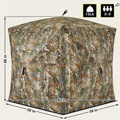 High Quality Wholesale Portable Outdoor Camo Hunting Tent 360 Watching Bird Outdoor Hunting Blind Tent Pop-up Animal Trap