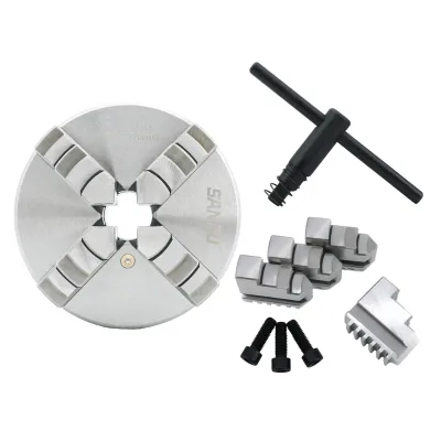 HLTNC K12-160 4-Jaw Hydraulic Lathe Chuck Large Drilling 400mm European Standard Spindle Nose 38mm Plunger Stroke for CNC