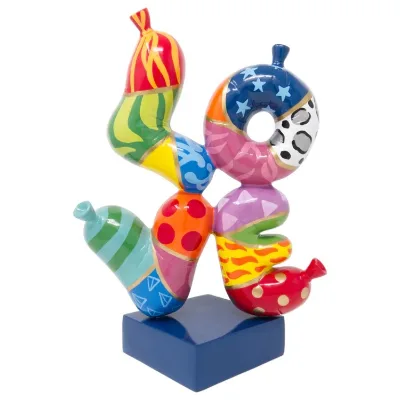 Popular Hand-painted Resin Colorful Graffiti Balloon Love Sculpture Decoration for Home Office Hotel Club Decoration