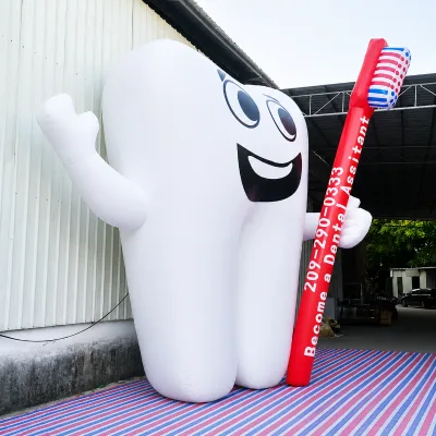 Custom 5M Giant PVC High-quality Inflatable Advertising Model Cartoon Toothbrush Custom Logo Balloon Dental Clinic Outdoor