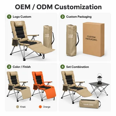 Customize logo Luxury Adjustable Waterproof 900D Oxford Moon Lounge Chair 5-Position Recline Padded Headrest Side Mesh