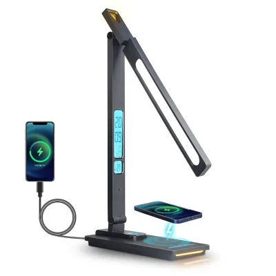 Modern Multifunctional ABS Table Lamp Night Light DC Wireless Charger Touch Control Electric Black/White LED Lamp Reading Room