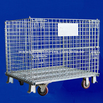 Foldable & Stackable Heavy Duty Wire Mesh Container for Warehouse Storage/wire container