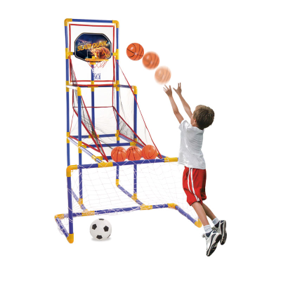 2-In-1 Indoor and Outdoor Backyard Basketball Game Soccer Football Play Toys Arcade Sports Games for Kids