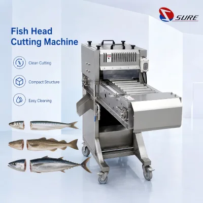 Electric Auto Fish Head Removing Machine Sardine Fish Cutter Snapper Heading Equipment