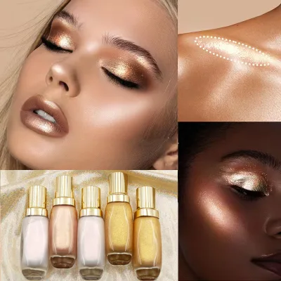 OEM Oil Body Shimmer Bronze Golden White for Body Face Liquid Body Highlighter Oil