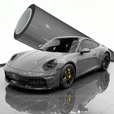 Car Wrap Film Black Vinyl Wrap Car Protective Film Carbon Fiber Vinyl Wrap for Car for Full Body Satin Grey Vinyl Wrap