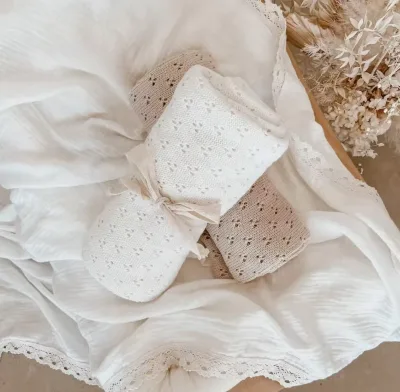 Handmade Crochet 100 % Cotton Luxury Blanket Knit Pattern Cuddly Soft Chunky Knit Baby Blanket