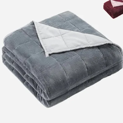 Wholesale Custom Luxury Ultra Warm Sherpa 10lbs 15lbs Reduce Autism Anxiety Gravity Snsory Weighted Minky Blanket Sherpa Blanket