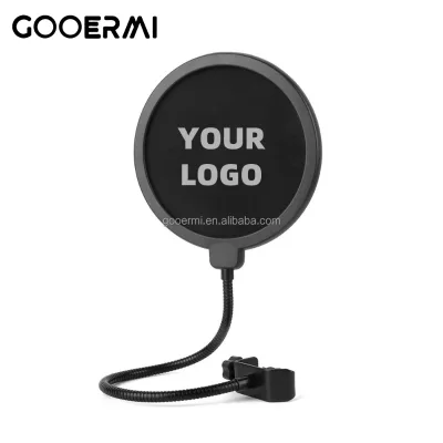OEM | Microphone Pop Filter Shield, Professional Dual Layered Wind Pop Screen with 360° Flexible Soft Tube, Adjustable Clip