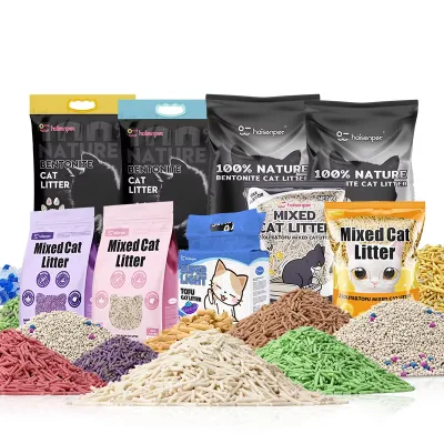 HAISEN Wholesale Price OEM/ODM Eco-Friendly Scent Clumping Pine Corncob Crystal Bentonite Tofu Dust-Free Cat Sand Litter