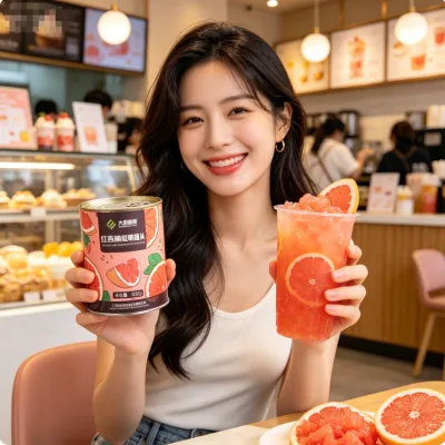 Premium 850g Canned Red Grapefruit Bits Juicy Fresh Taste Ideal Topping for Milk Tea Shop Catering Supply