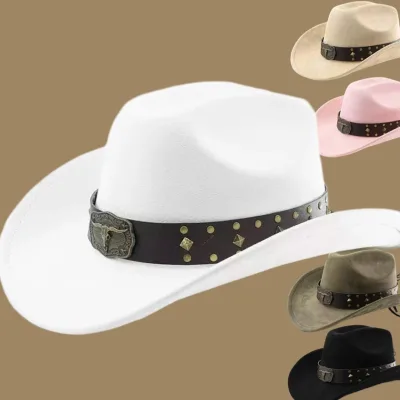 Free Sample Cow Head Fedora Felt Suede Cowboy Cowgirl Hat for Big Parties and Gatherings with Custom logo