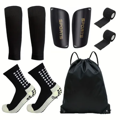Socks Football 5-Piece ODM Football Soccer Set (Includes Soccer Anti Slip Soccer Socks Shin Guards Bandages & Storage Bag)