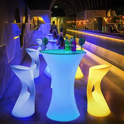 16-color LED Light-emitting Bar Table and Chairs Combination KTV Small Barbarian Creative Round Charging Outdoor Activities