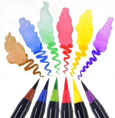 20 Colors Watercolor Real Brush Art Pen With Water Pen Set Refillable Painting Calligraphy Water Brush Pen