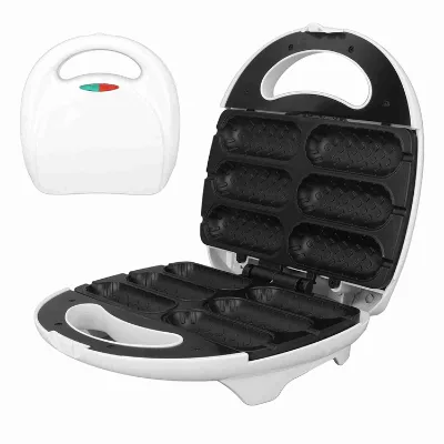 750W Waffle Corn Dog Maker Non Stick Corn Dog Machine Makes 6 Mini Corn Dogs at Once UK Plug 220-240V