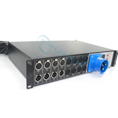 Professional 2U Rack Power Sequencer Distributor 16A/32A LAS4+8 Way Professional Line Array Power Manager for Stage Lighting