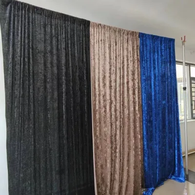 Professional Heavyweight Crushed Velvet Classic Luxury Modern Shimmer Backdrop Curtain for Event Venue Wedding Photography