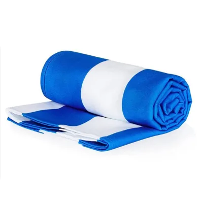 China Popular Double Sides Printed Striped Sport Printing Custom Logo Microfiber Sand Free Beach Towels With Pocket