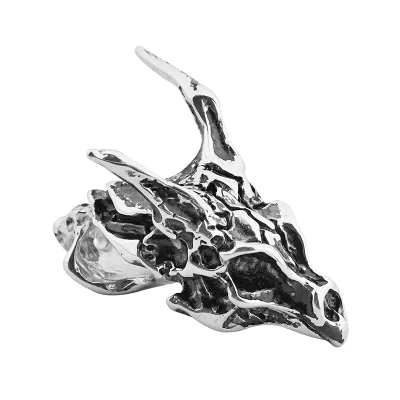 Wholesale Men Stainless Steel Dragon Skull Necklace Vintage Dragon Head Pendant Gold Plating