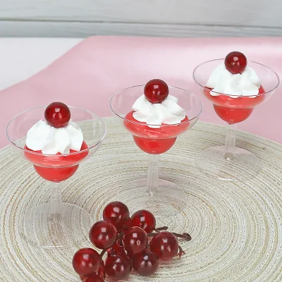 Custom Printed Dessert Cup Clear PS Plastic Cake Cup for Party High Quality Pudding Mousse Cup Container