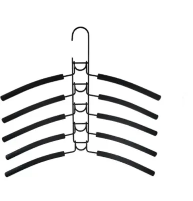 Eco-Friendly Durable Metal Foam Padded Hangers Space Saving Multifunction 5 Layer Pant Hanger