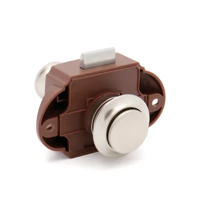 S6215 Opening Hole Brown Keyless Push Button Cabinet Latch Knob for Rv/motorhome Caravan Boat Cupboard