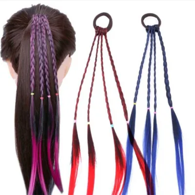 Simple Kid Elastic Hair Band Rubber Band Hair Accessories Kids Wig Headband Girls Twist Braid Rope Headdress Hair Braider