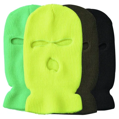 Custom Design Knitted 3 Hole Full Cover Face Ski Mask Skimask Winter Hat Ski Mask Balaclava With Embroidery Logo