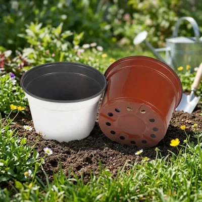 China Supplier's Clear Plastic Soft Round Garden Flower Pot Low Price Nursery PP Planter