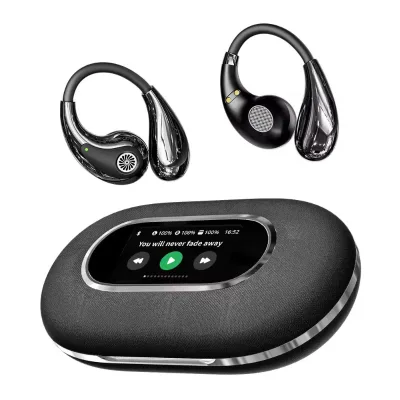 YX43 Top Quality Wireless Earbuds OWS LED Screen Smart Touch Ear Hook Earphone Business Wireless Headset