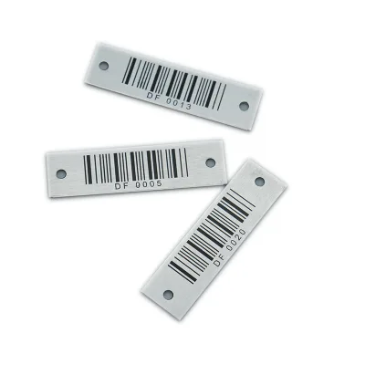 Custom Prototype Metal Aluminium Barcode Labels Tagging Printed Metal Aluminium Tag