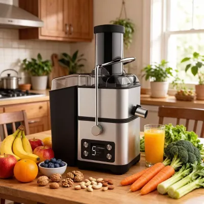 Hydraulic Commercial 800-Watt Electric Juicer Professional Centrifugal Juicer 4-in -1 with ETL/CE Certification Approved