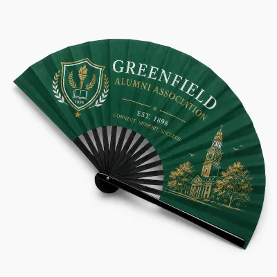 Eco Friendly Bamboo Painted Handheld Fan Traditional Folding Fan For Museum Gift Shop Tourist Cultural Souvenir Hand Fan