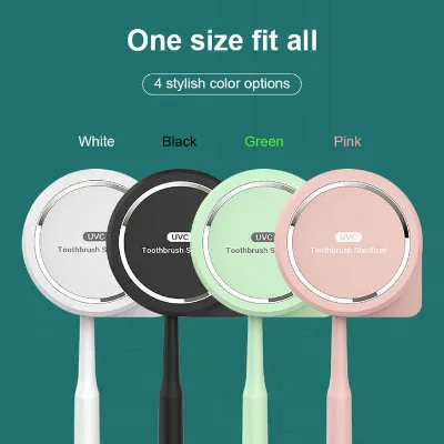 USB Rechargeable Home Toothbrush Cleaner Case Wall-Mounted 3 Minutes Timer UVA+UVC Toothbrush Sanitizer With Air Drying