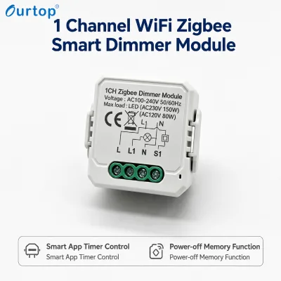 Smart Mini 1 Channel Zigbee Dimmer Module No Neutral Optional Smart Light Dimmer Switch Module for Home LED Control